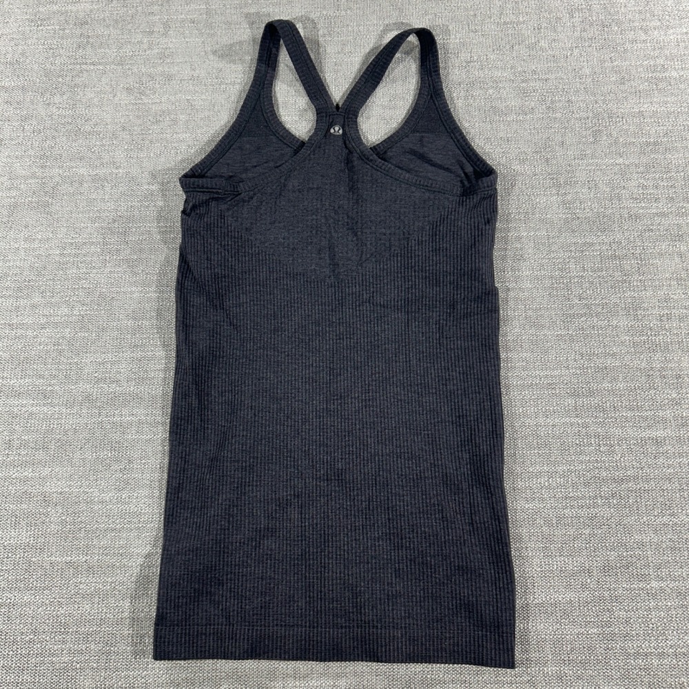 Lululemon Ebb to Street Tank Top Womens 4 Charcoal Grey Good Ribbed Racerback